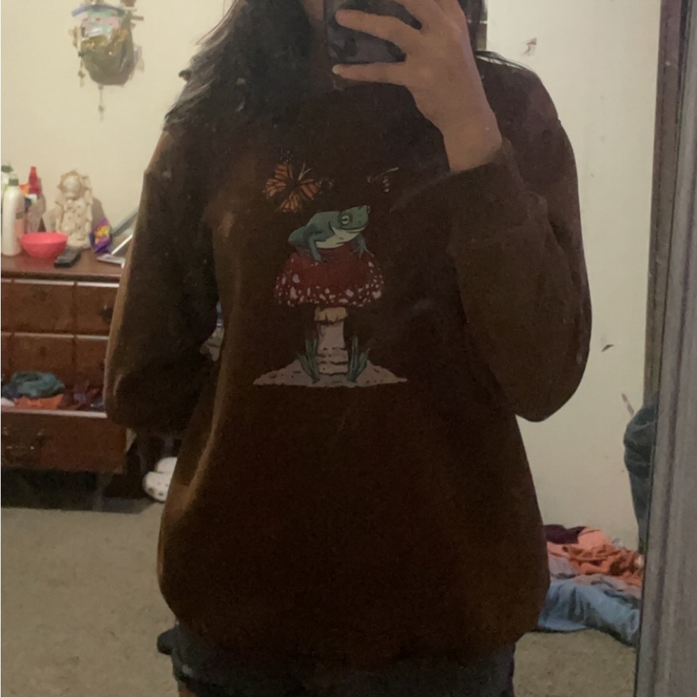 A brown sweatshirt from SHEIN in a size small